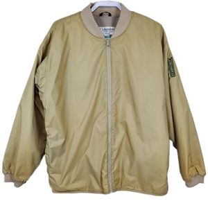 JACKET COLUMBIA KHAKI CONVERT ZIPPER SZ MENS LARGE VINTAGE 90s COAT NYLON Retro